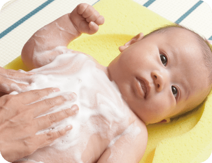 Затем животик.